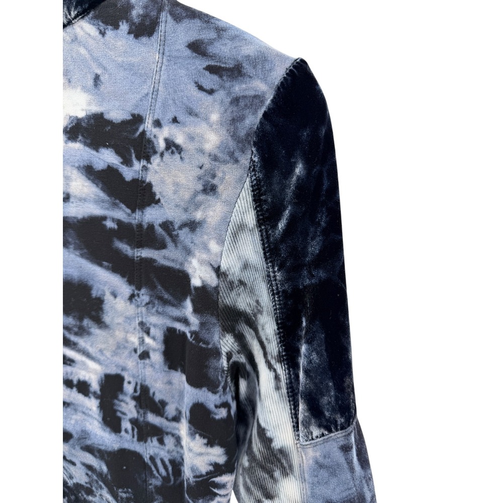 Soft Surroundings Velvet Trim Tie Dye Zip Up Long Sleeve Dress Dark Academia S - Picture 3 of 7